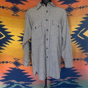 Antique L.L. Bean 50’s Black Label Gold Cursive Button up Wool blend shirt. L.